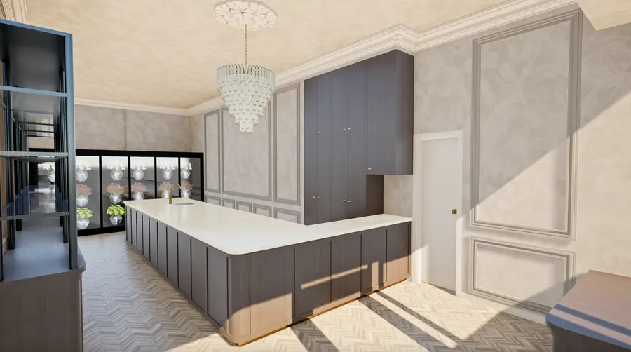 Rendering of shelving