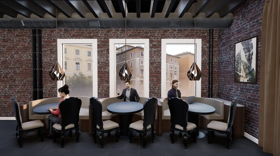 Rendering of millwork wall